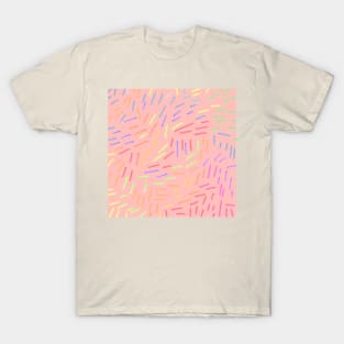 Orange pastel lines sprinkles T-Shirt